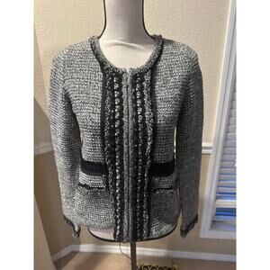 ⭐️ Women’s White House Black Market Full Zip Sweater Jacket Size Small.  Preppy